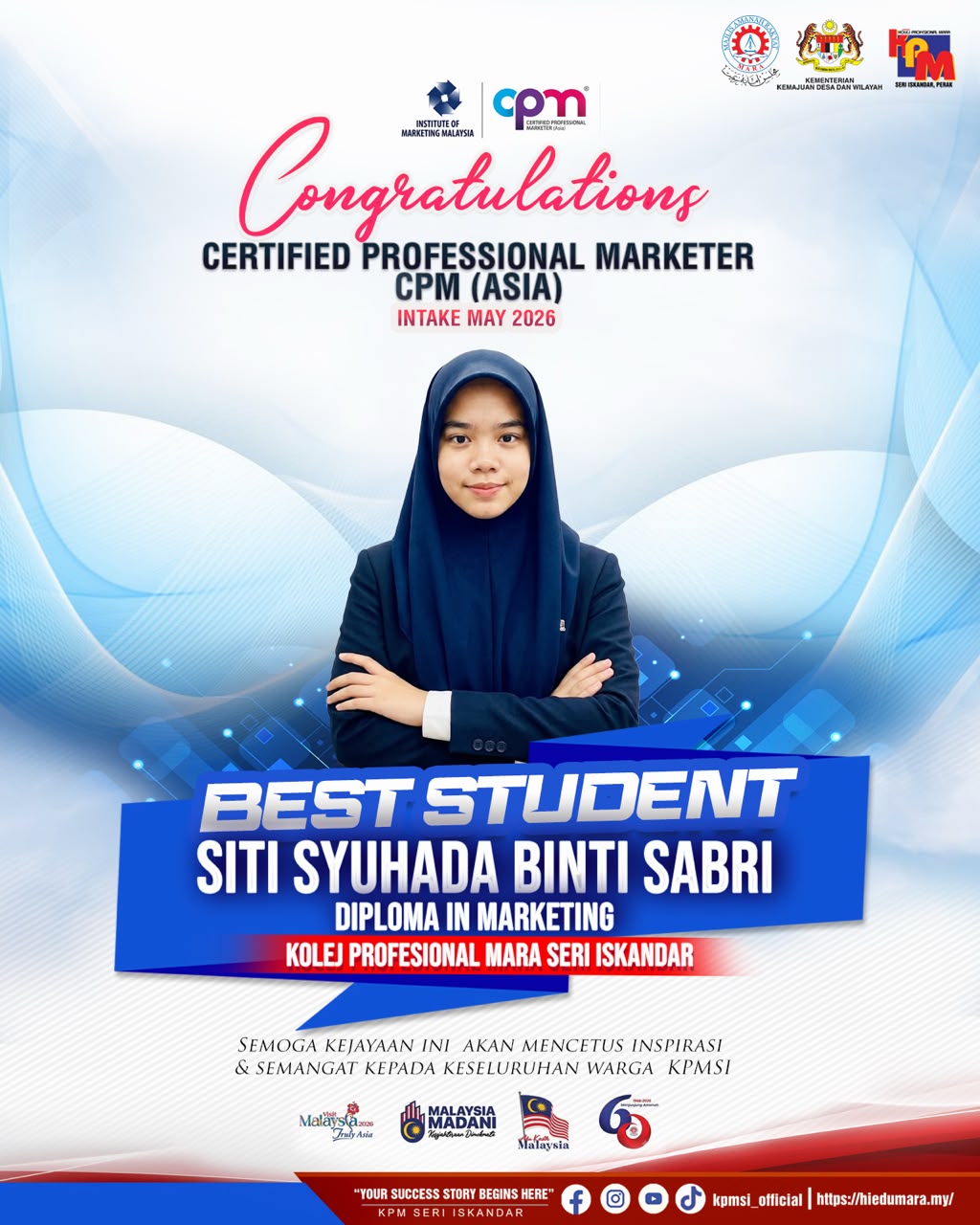 Best Student CPM (ASIA) – Siti Syuhada binti sabri